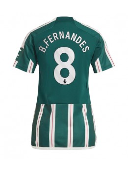 Billige Manchester United Bruno Fernandes #8 Bortedrakt Dame 2023-24 Kortermet